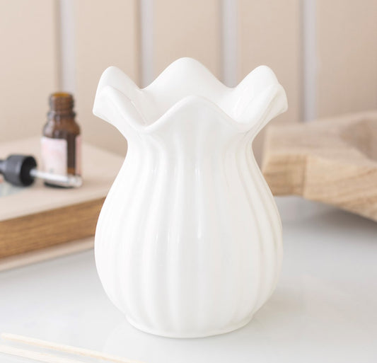 White Pleated Flare Burner
