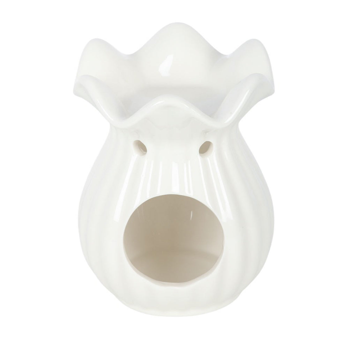 White Pleated Flare Burner
